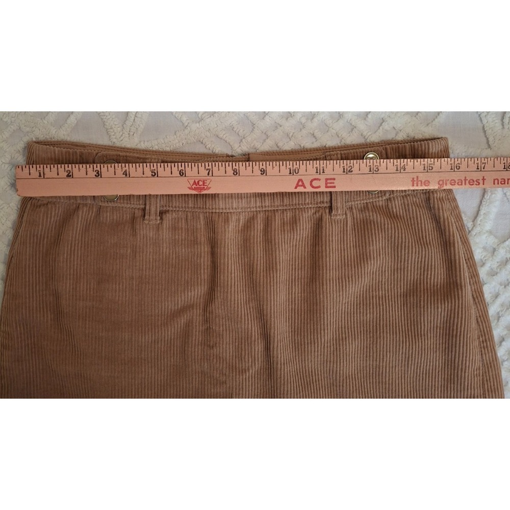 LOFT Womens Size 6 Corduroy Mini Skirt Tan Cotton Button Waist Back Zip - Picture 3 of 6